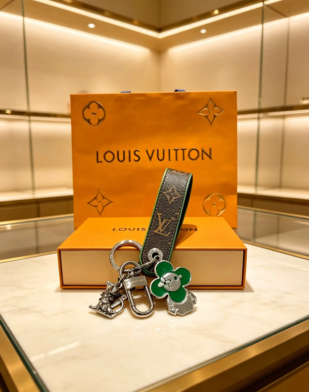 Louis Vuitton Flower Strap Keychain in Brown · view 4