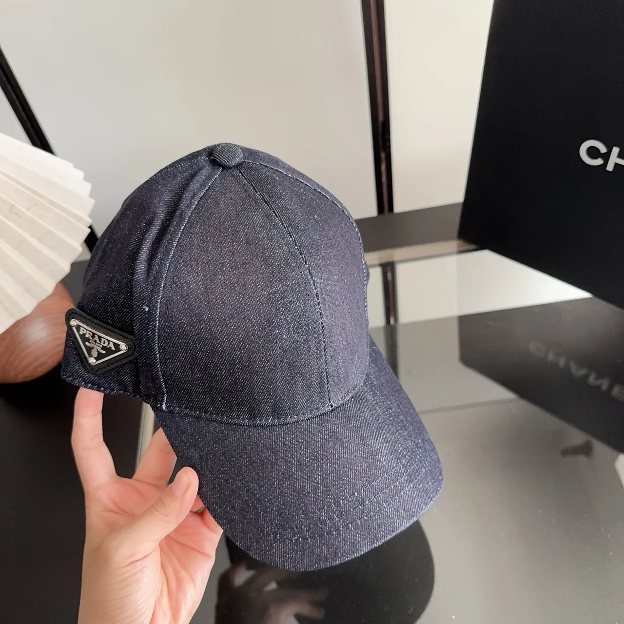 Prada Baseball Cap in Blue · view 5