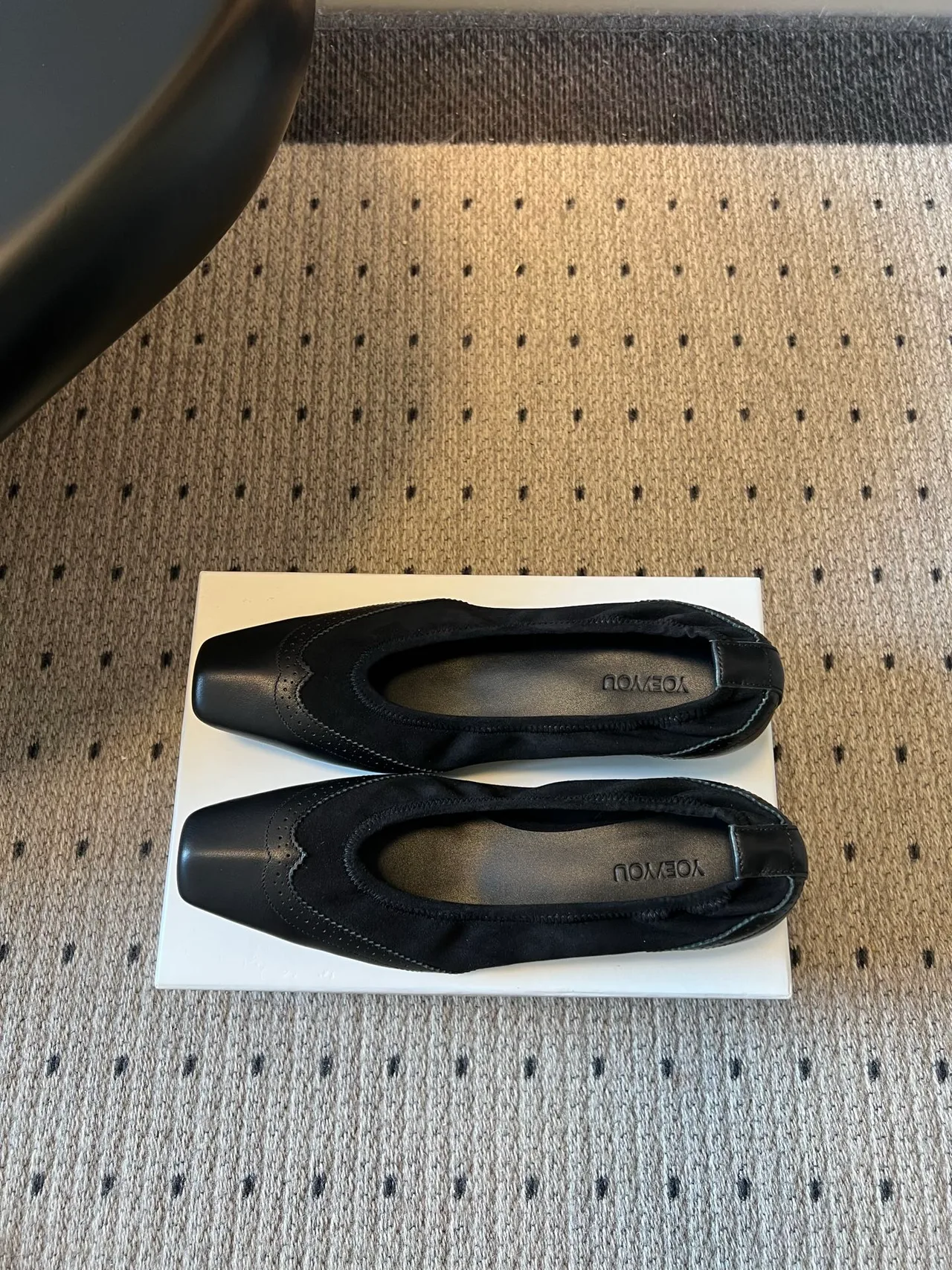 Saint Laurent Matte Square-Toe Shoes in Black · view 4