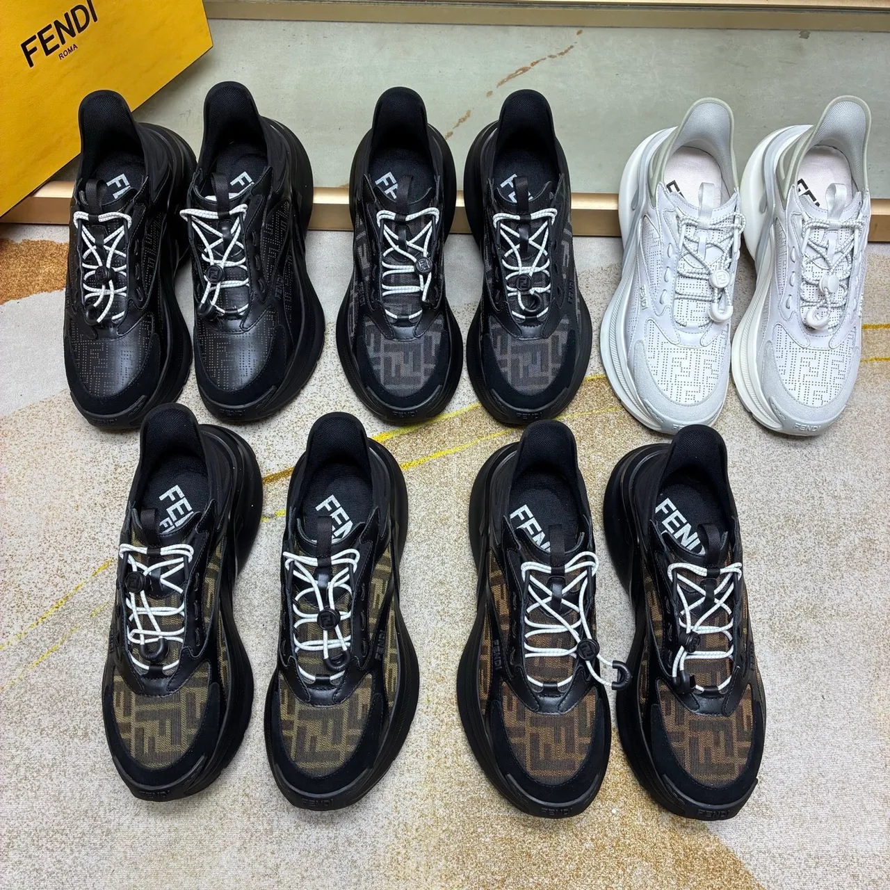 Fendi FF-Panel Sneakers in Black & White · view 1