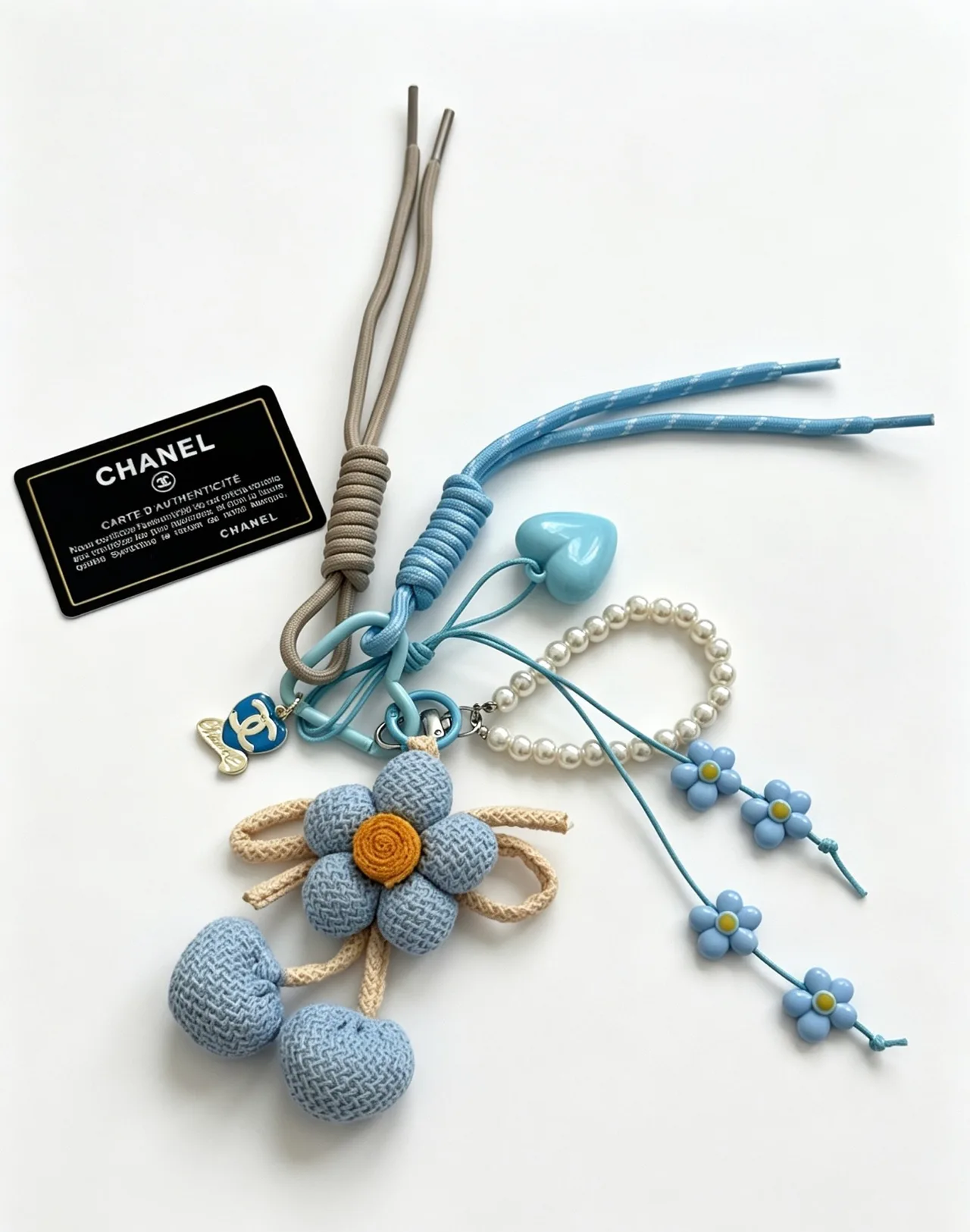 Chanel Smooth Flower Bag Charm in Blue · view 3