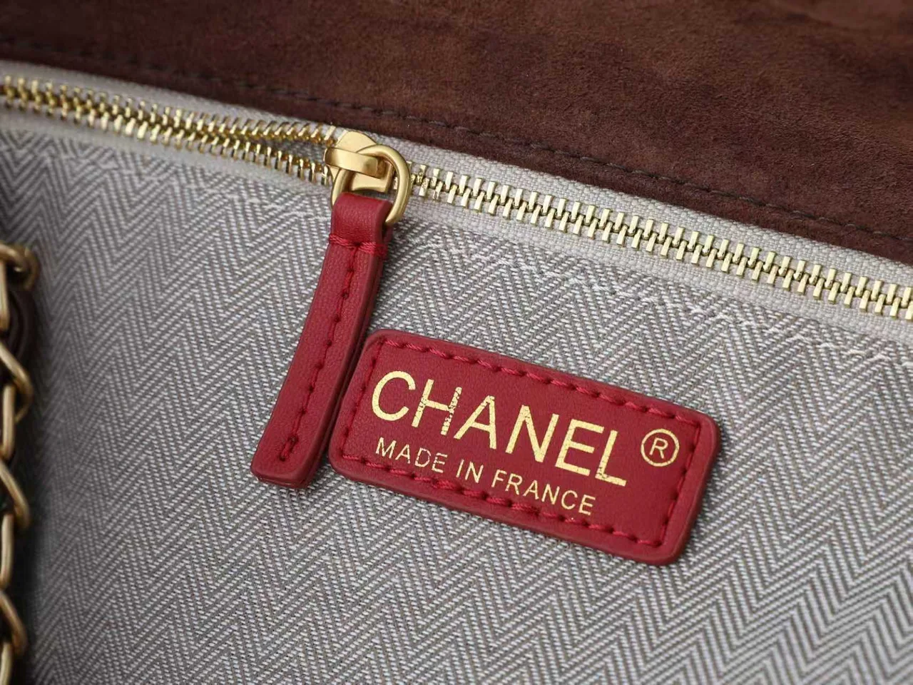 Chanel Quilted Suede-Look Hobo Bag in Brown · view 8