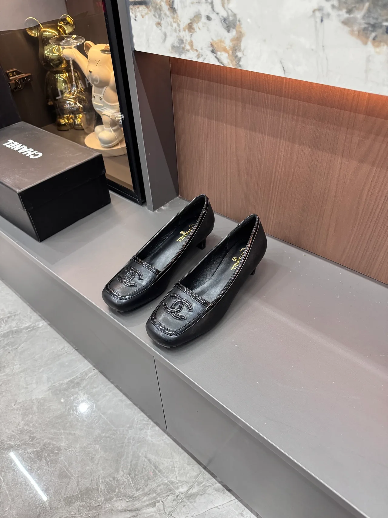 Chanel Cowhide Round-Toe Loafers in Black · view 1