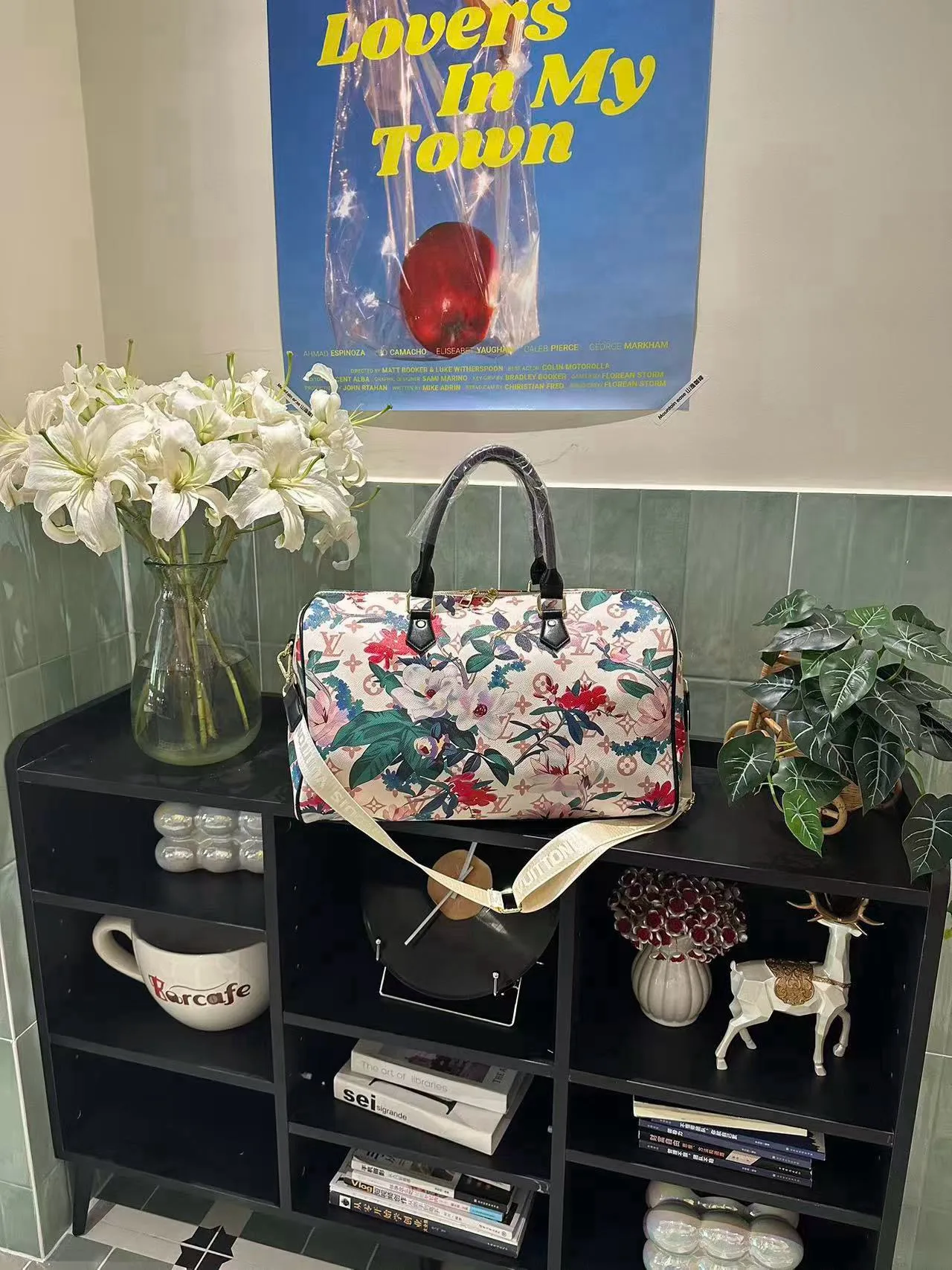 Louis Vuitton Floral Monogram Duffel Bag in White · view 4
