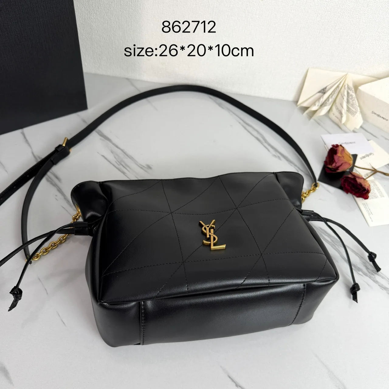 Saint Laurent Quilted Crossbody Bag in Black · view 4