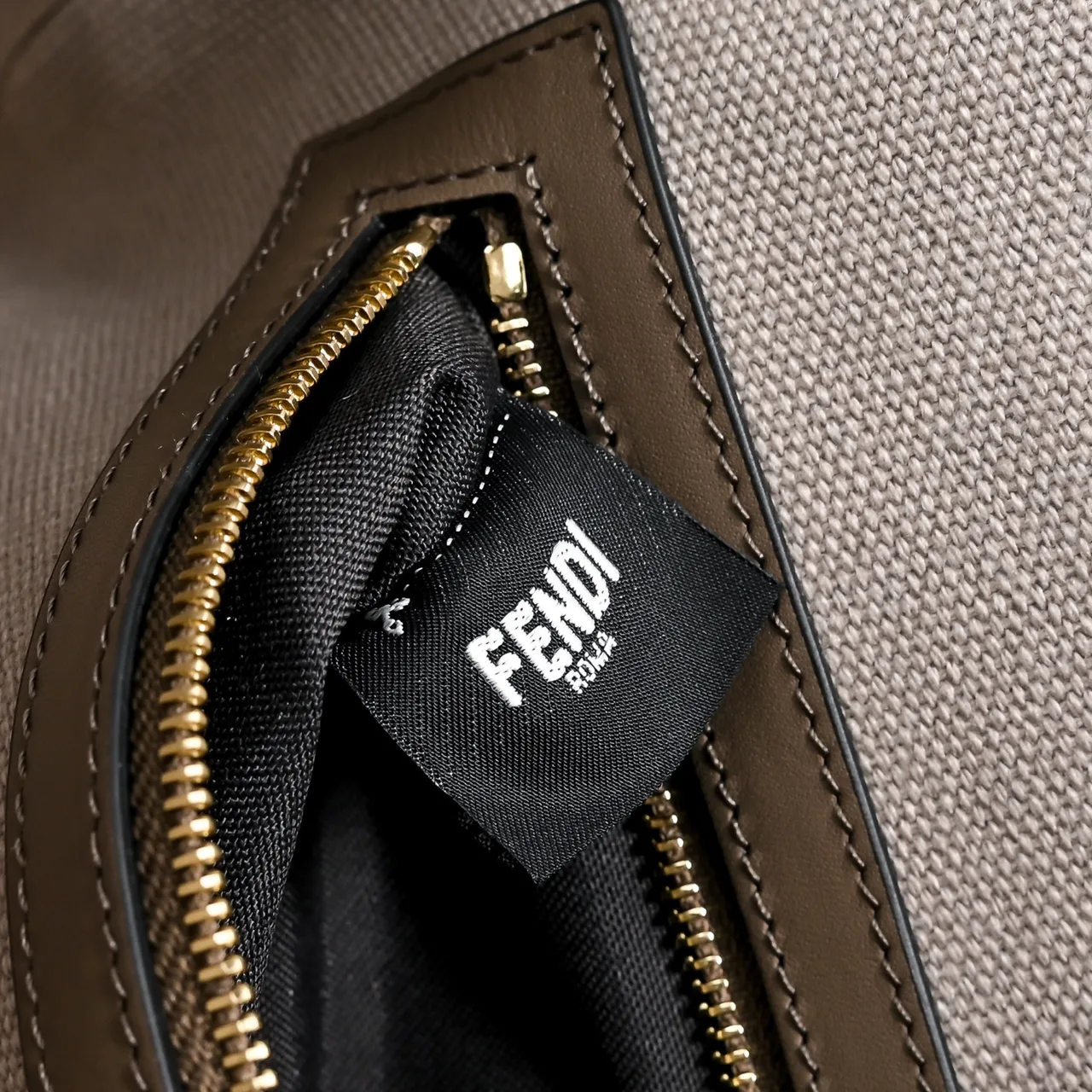 Fendi Baguette FF-Embroidered Canvas Shoulder Bag in Beige · view 6