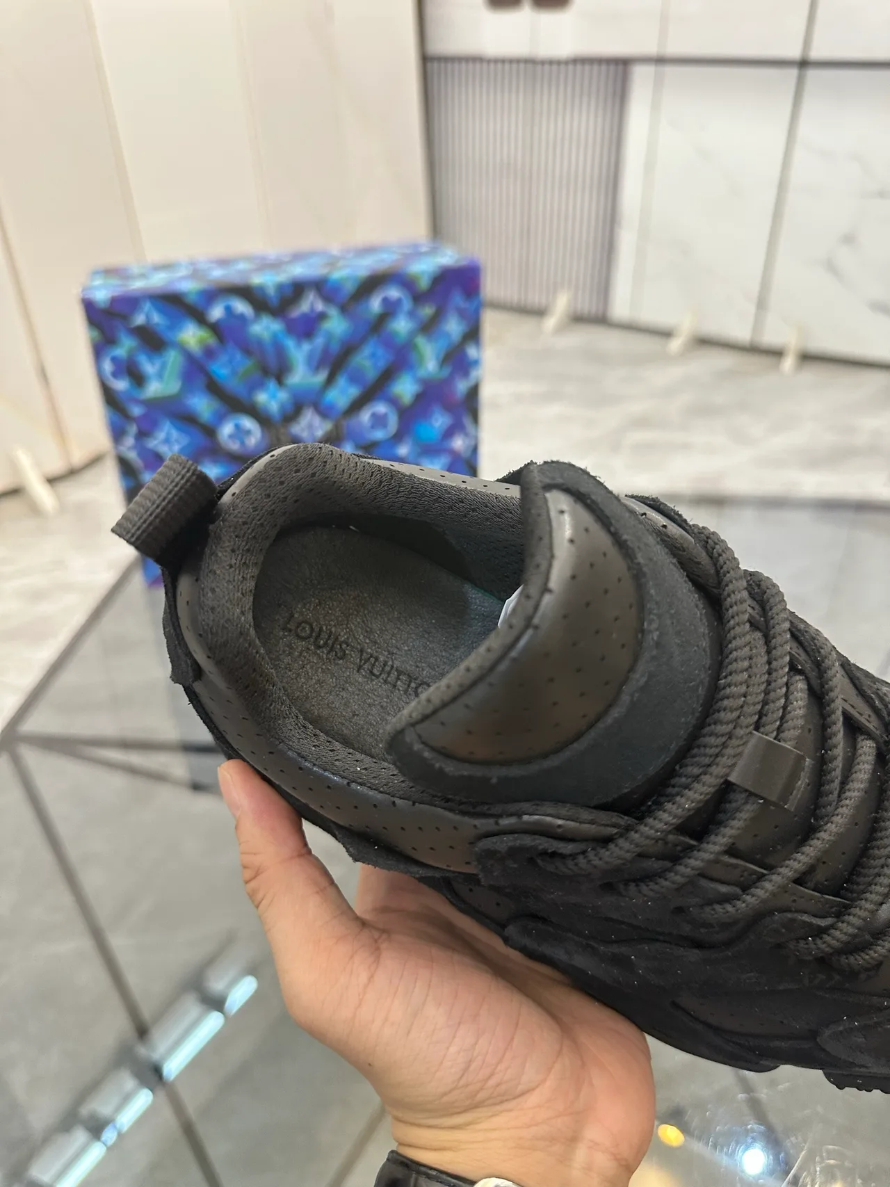 Louis Vuitton Cowhide Sneakers in Black · view 8