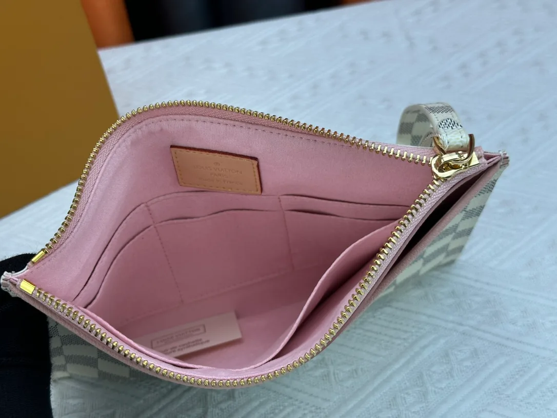 Louis Vuitton Calfskin Wristlet Pouch in White · view 8