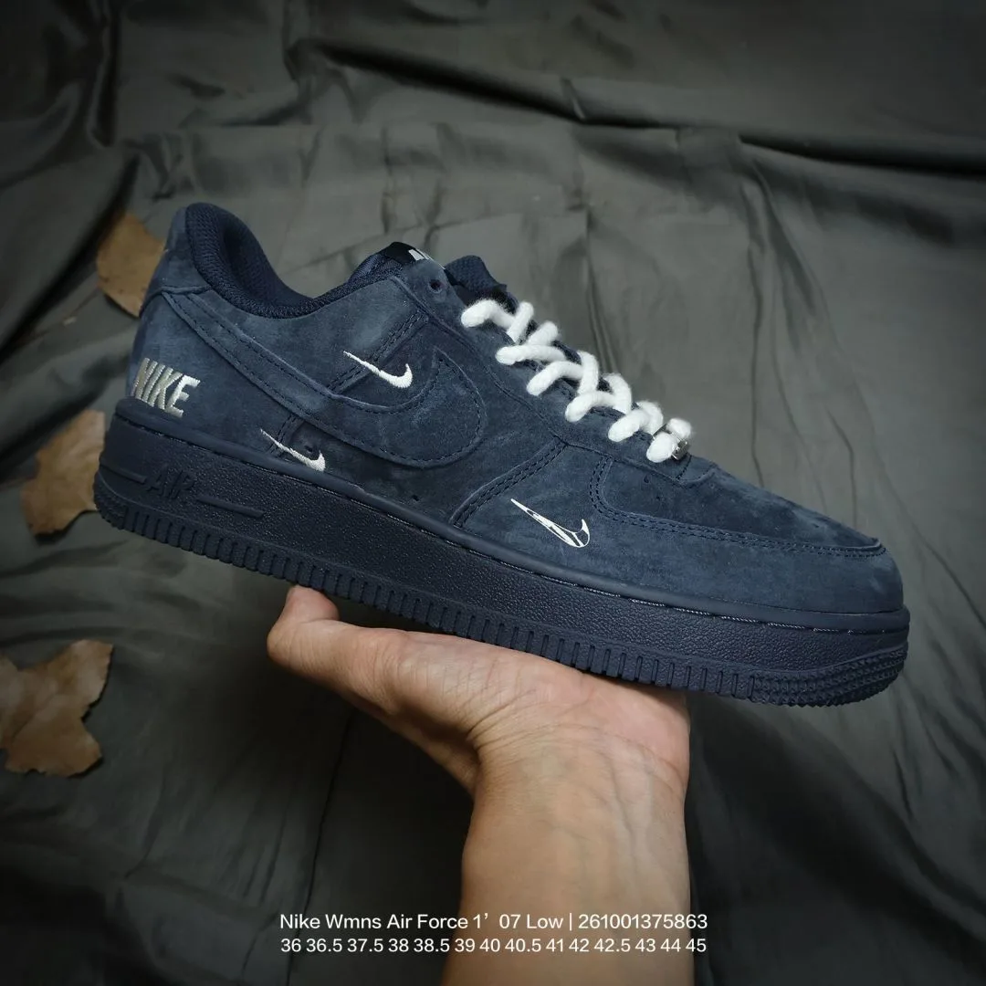 Nike Suede-Look Low-Top Sneakers in Blue · view 2