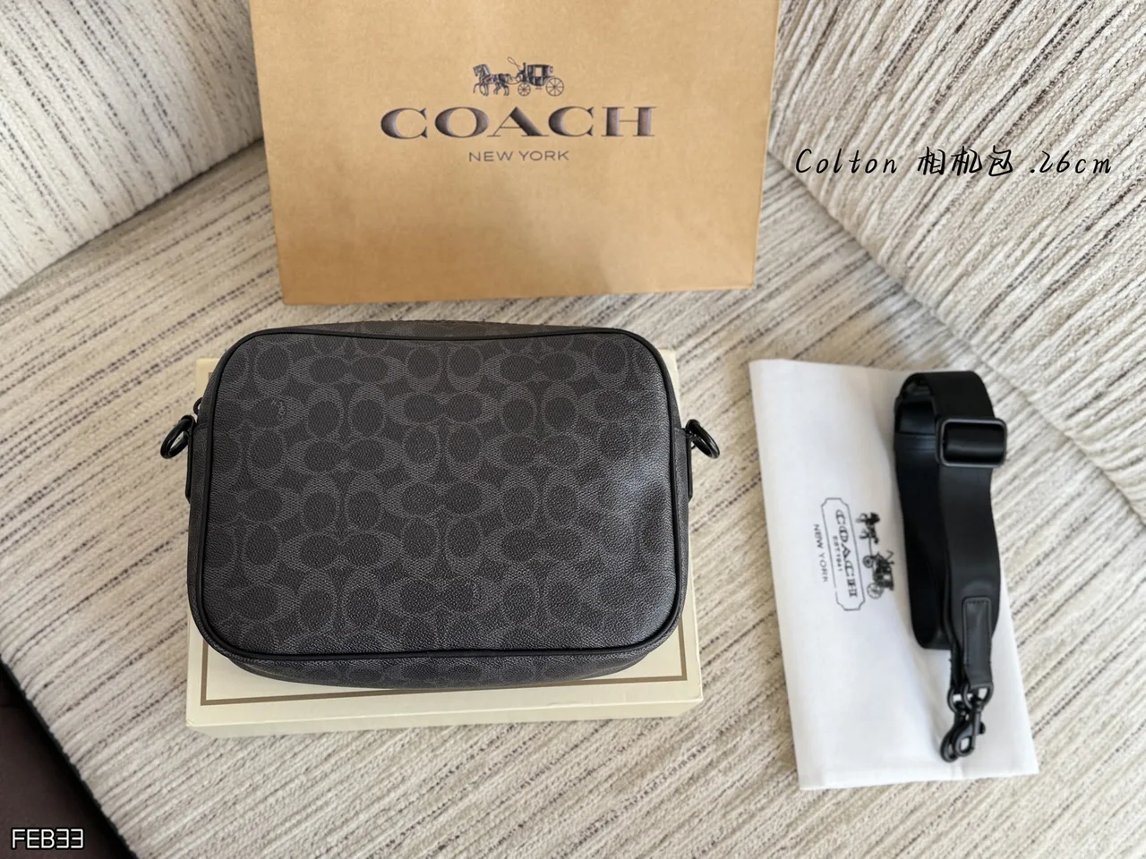 Coach Crossbody Bag in Grey & Tan · view 1