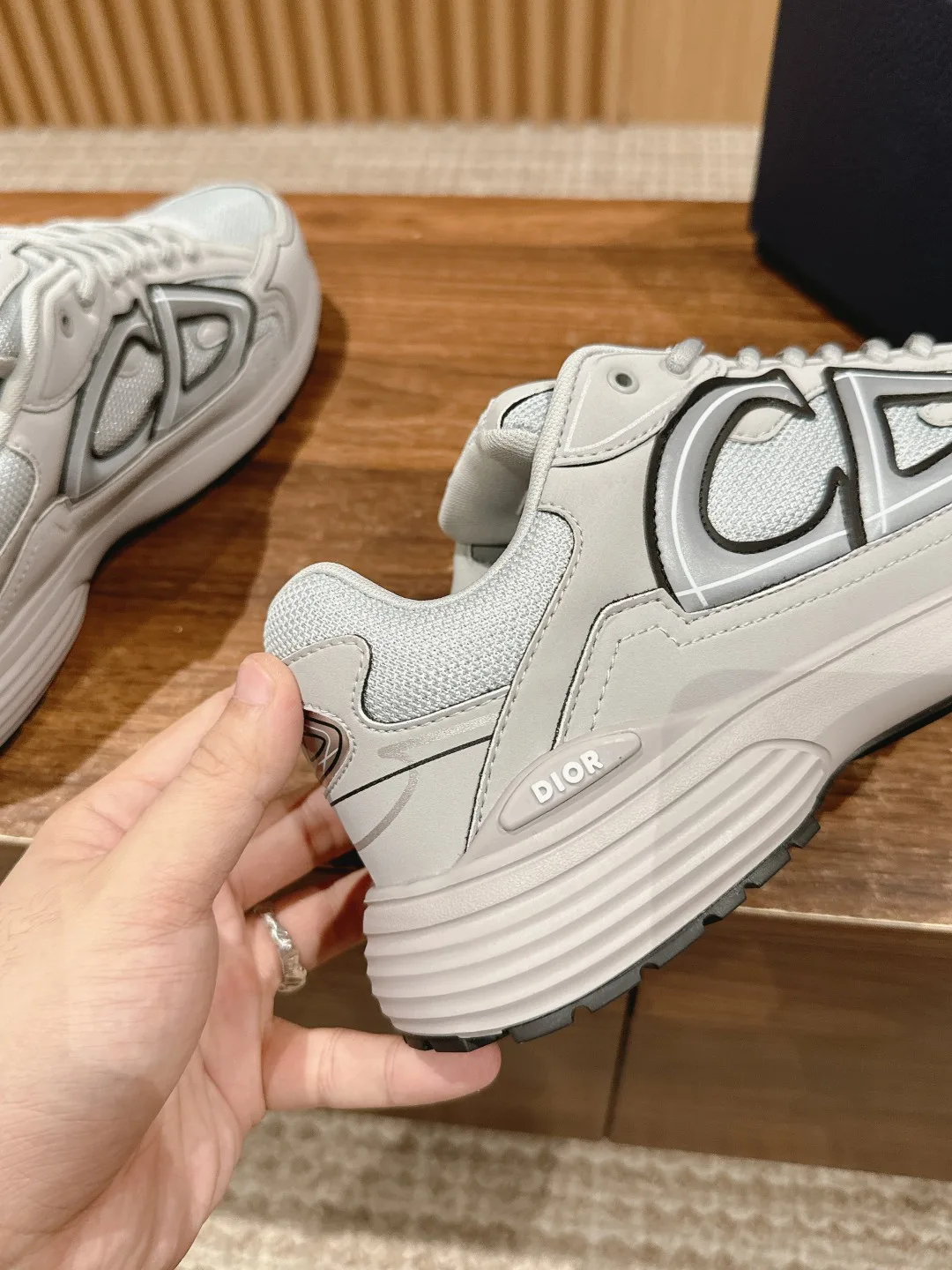 Dior Smooth Sneakers in Grey · view 8