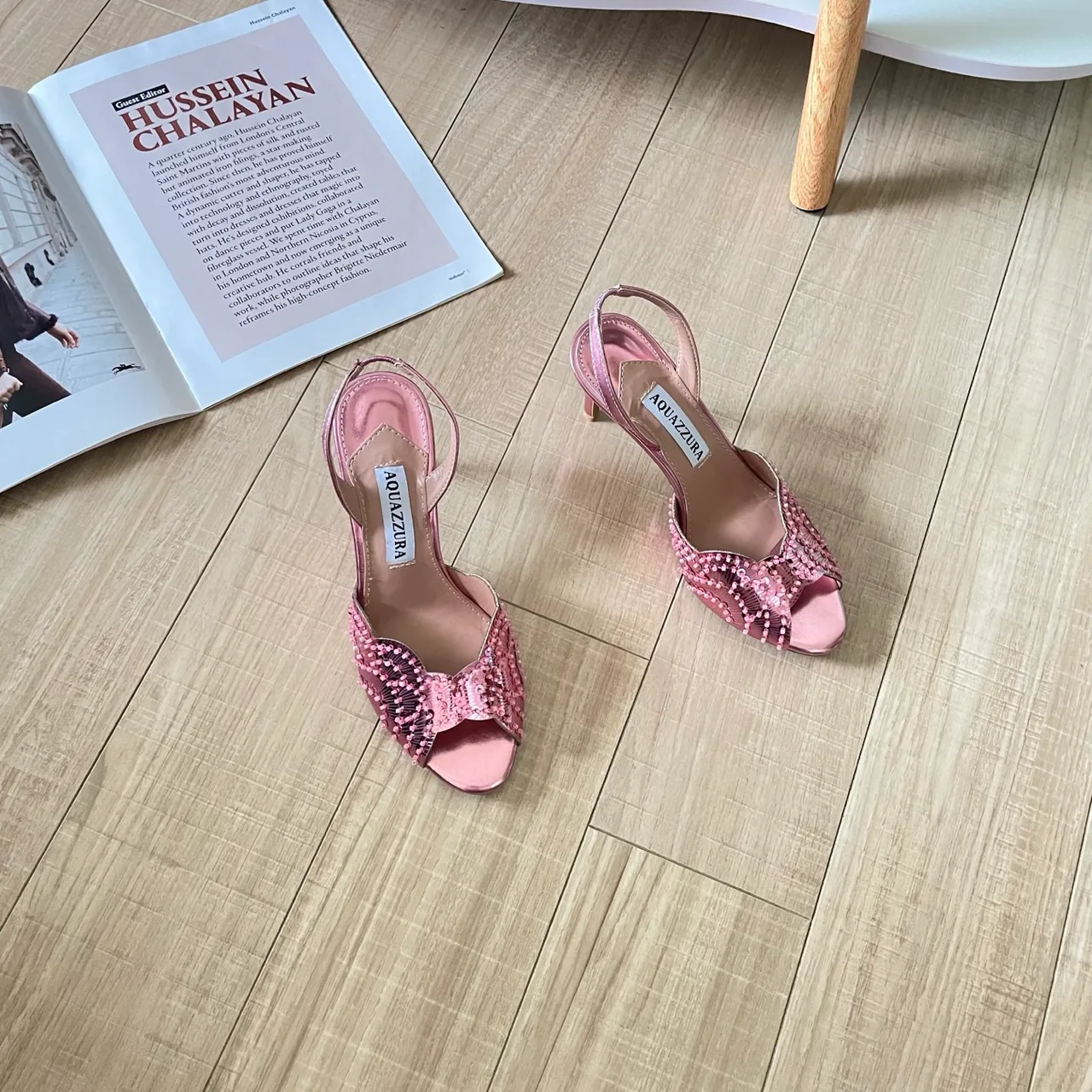 Aquazzura Sheepskin Glossy Bow Embellished Slingback Sandals in Pink · view 2