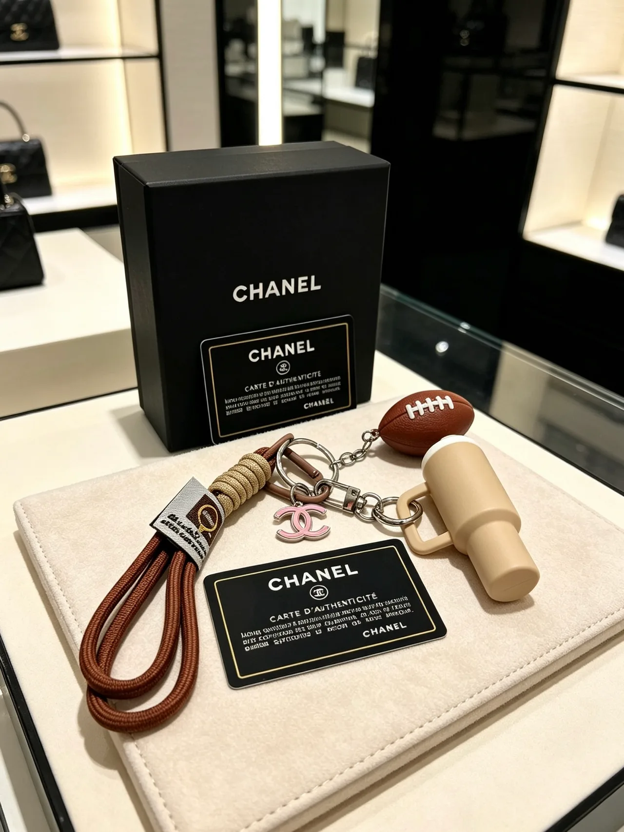 Chanel Woven Matte Accessory Bag Charm in Brown · view 2