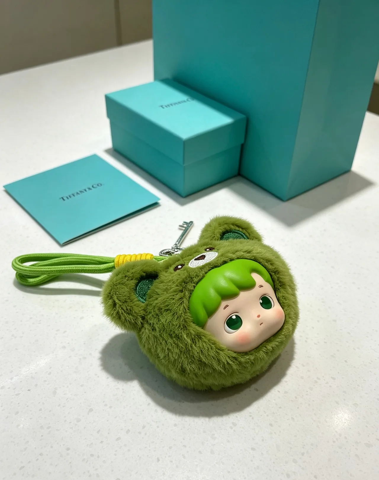 Character Plush Key Holder in Green & Yellow · view 4