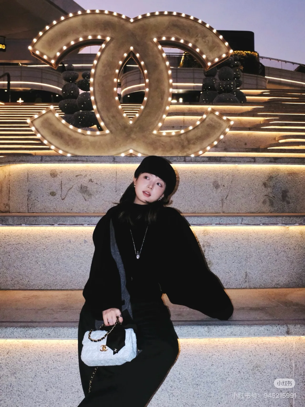 Chanel Hobo Bow Mini Flap Bag in Black & White · view 6