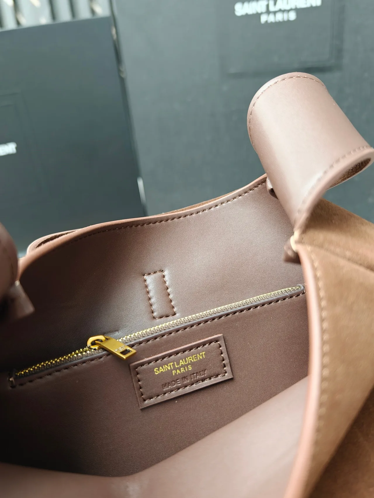 Saint Laurent Hobo Bag in Brown · view 8