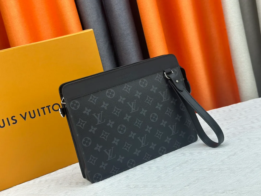 Louis Vuitton Canvas Monogram Clutch in Grey · view 2