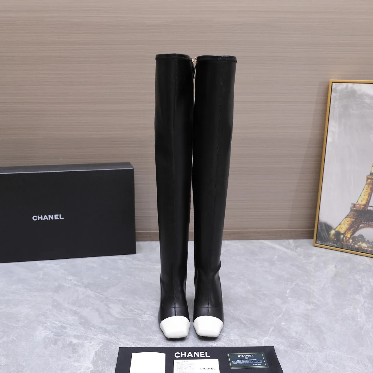 Chanel Cowhide Boots in Black · view 1