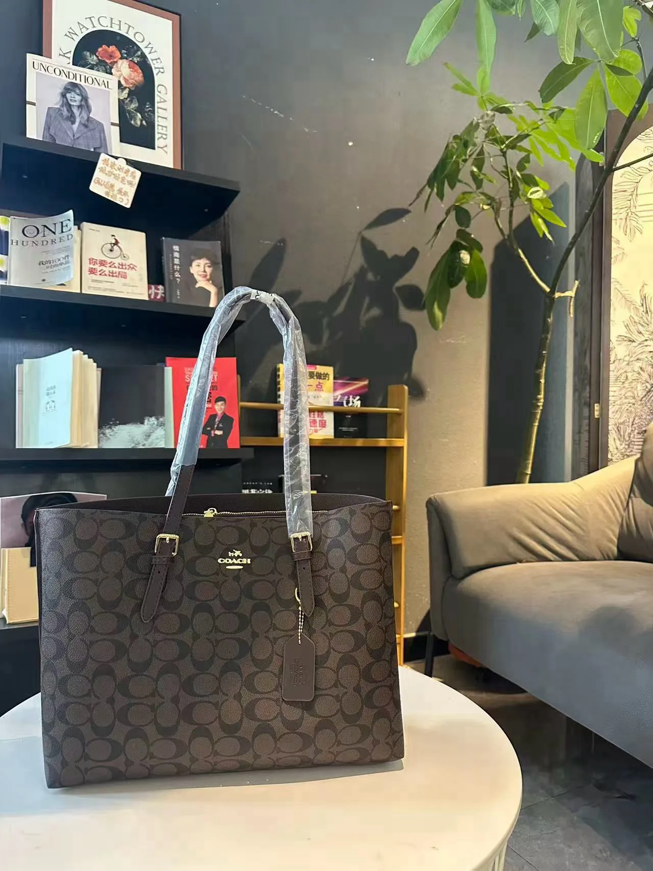 Coach Signature Tote in Brown / Beige · view 1