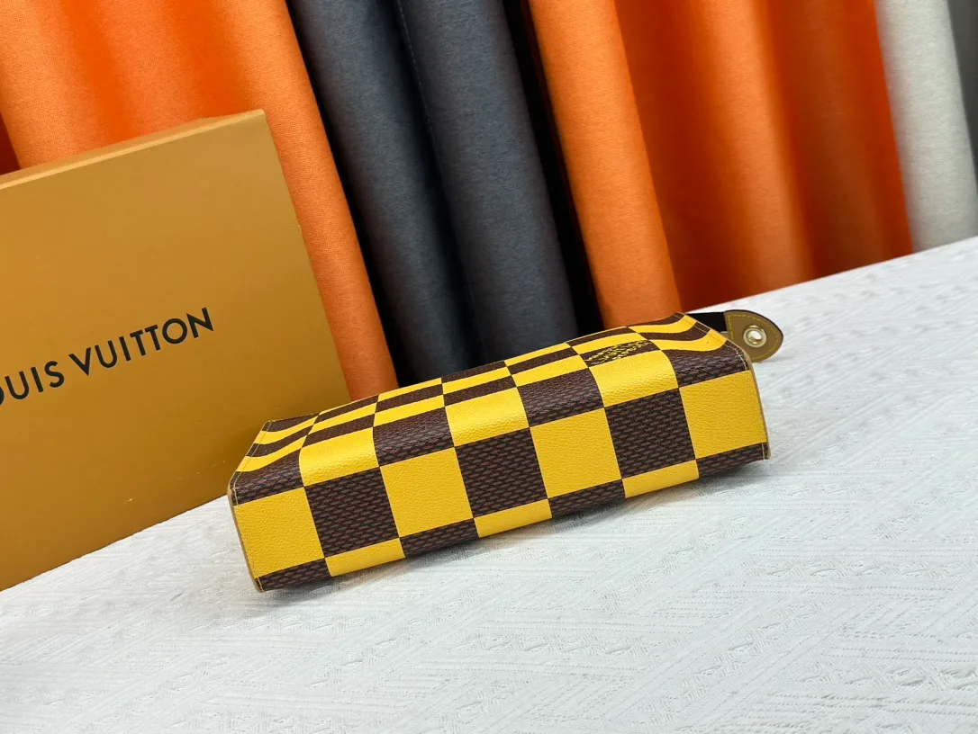 Louis Vuitton Canvas Check Clutch in Yellow · view 4
