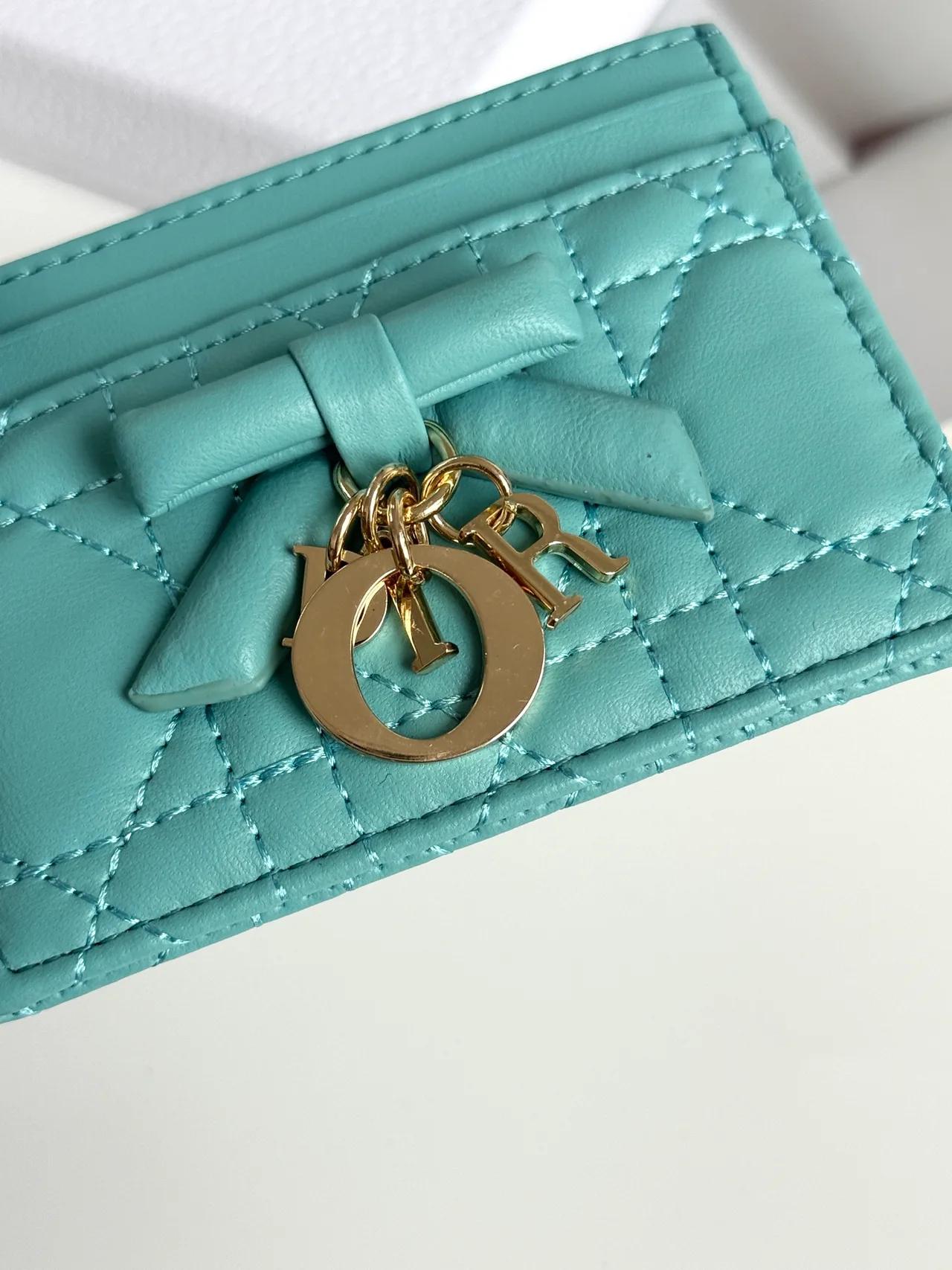 Dior Lambskin Quilted Cardholder in Blue · view 4