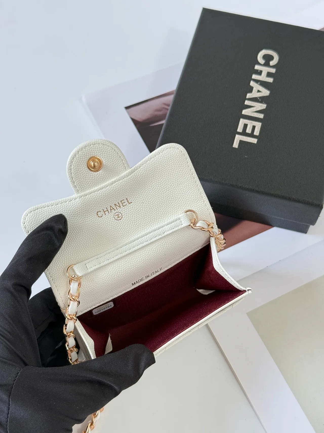 Chanel Quilted Wallet in White · view 6
