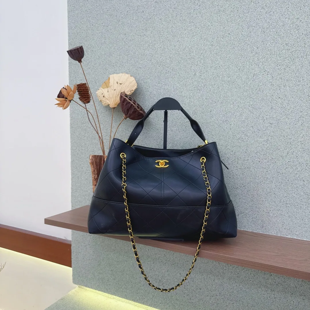 Chanel Chain-Strap Colorblock Tote in Grey & Tan & Blue & Beige · view 3
