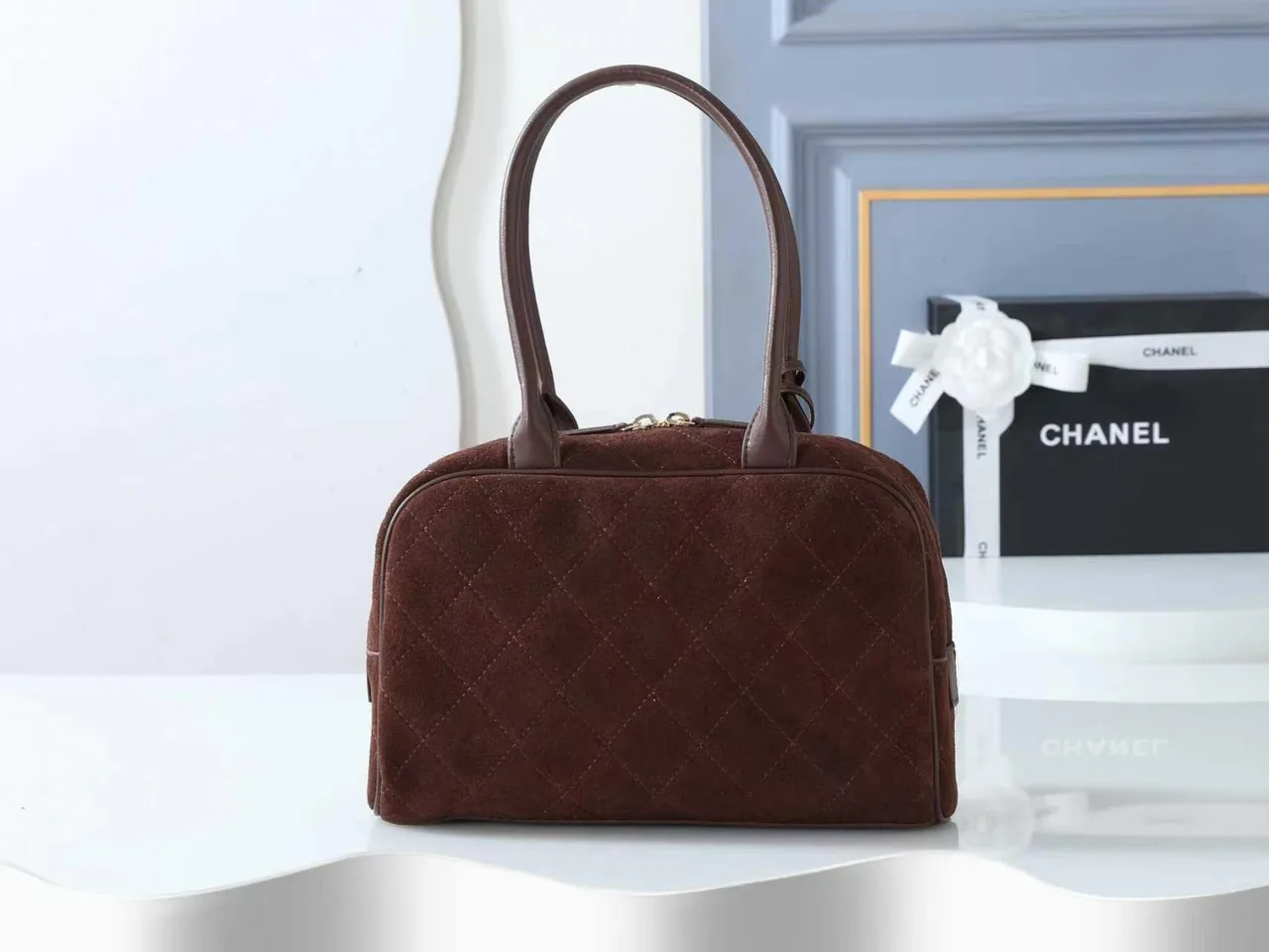 Chanel Quilted Shoulder Bag in Brown · view 3