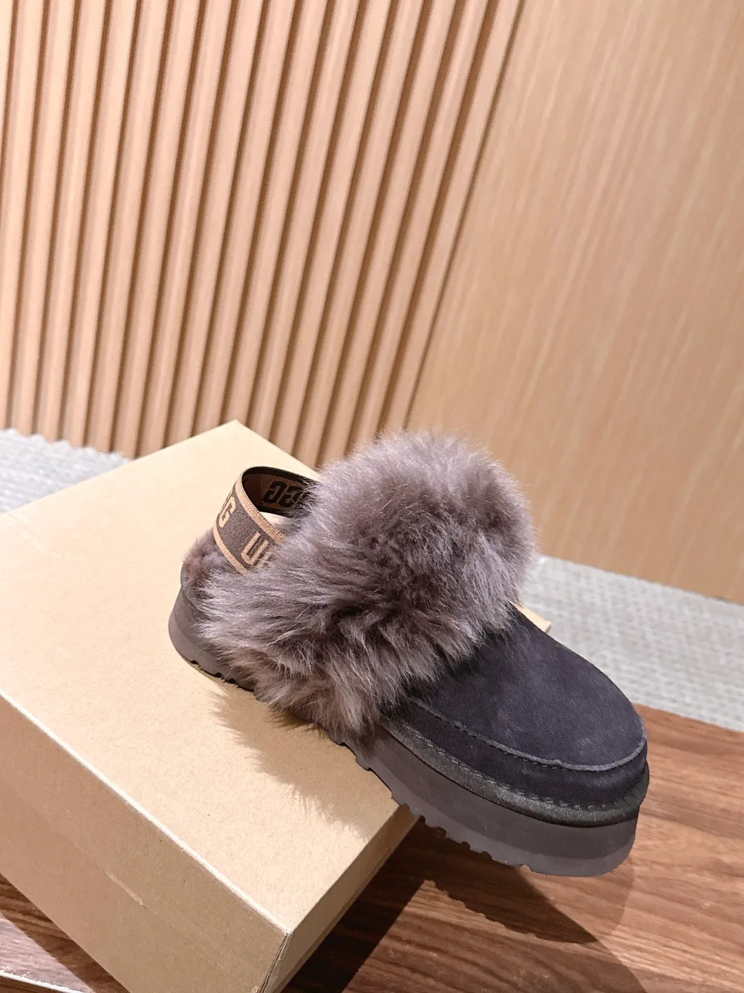 UGG Suede-Look Mules in Grey · view 4