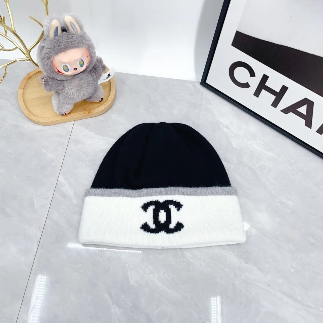 Chanel Striped Beanie in Black · view 1