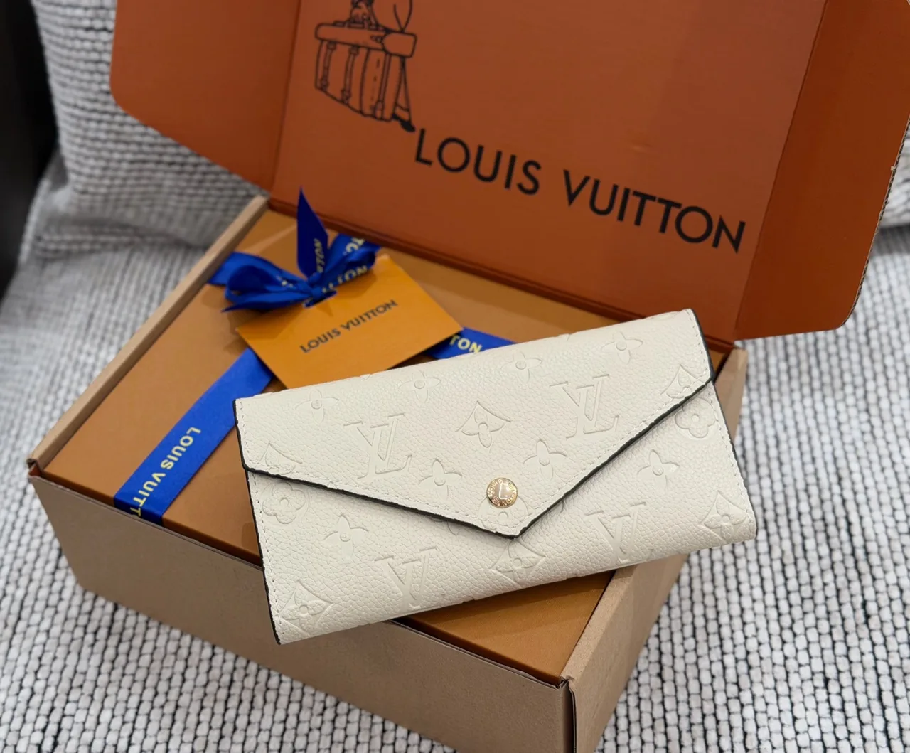 Louis Vuitton Long Wallet in Brown & White & Grey & Black · view 2