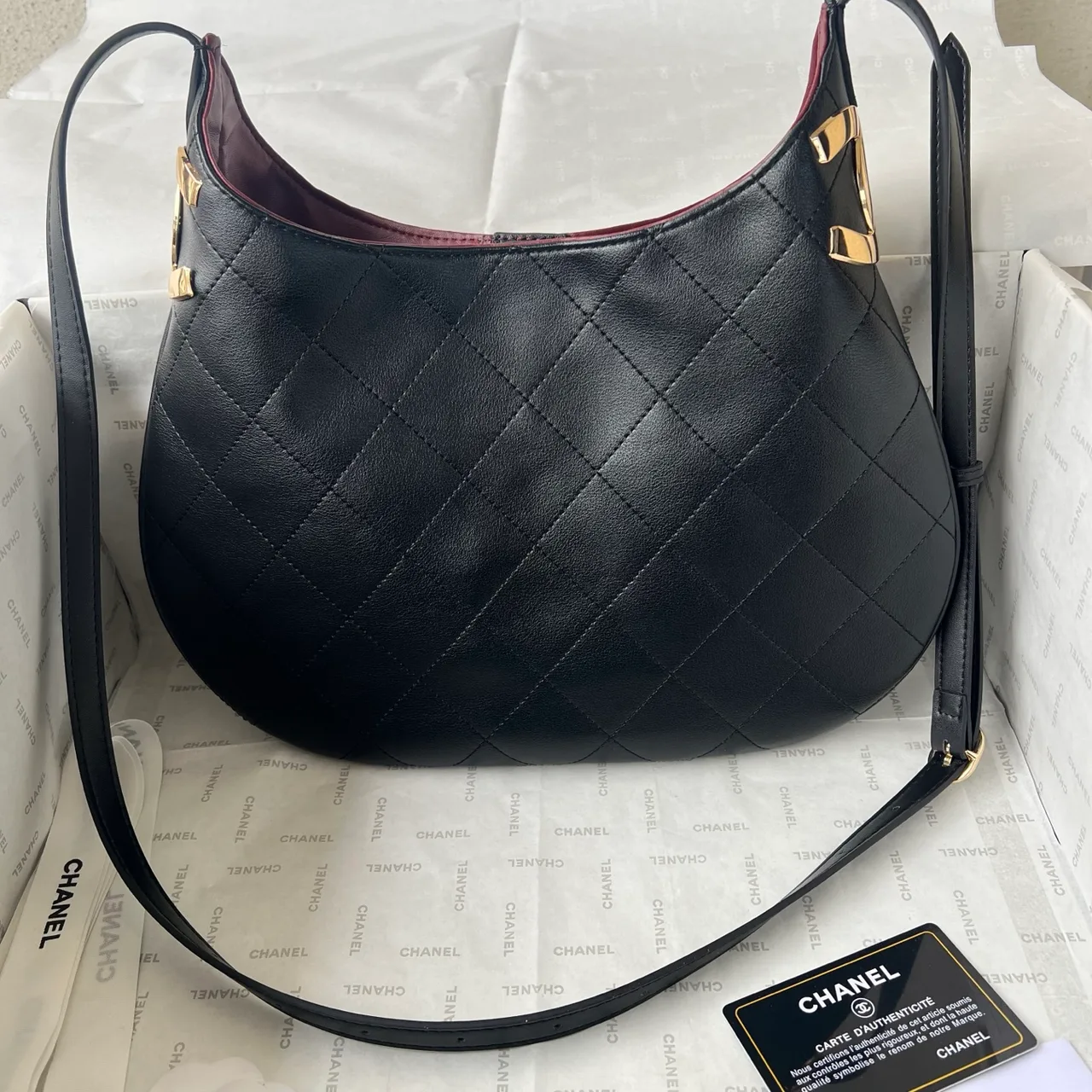 Chanel Quilted Hobo Bag in Black · view 1