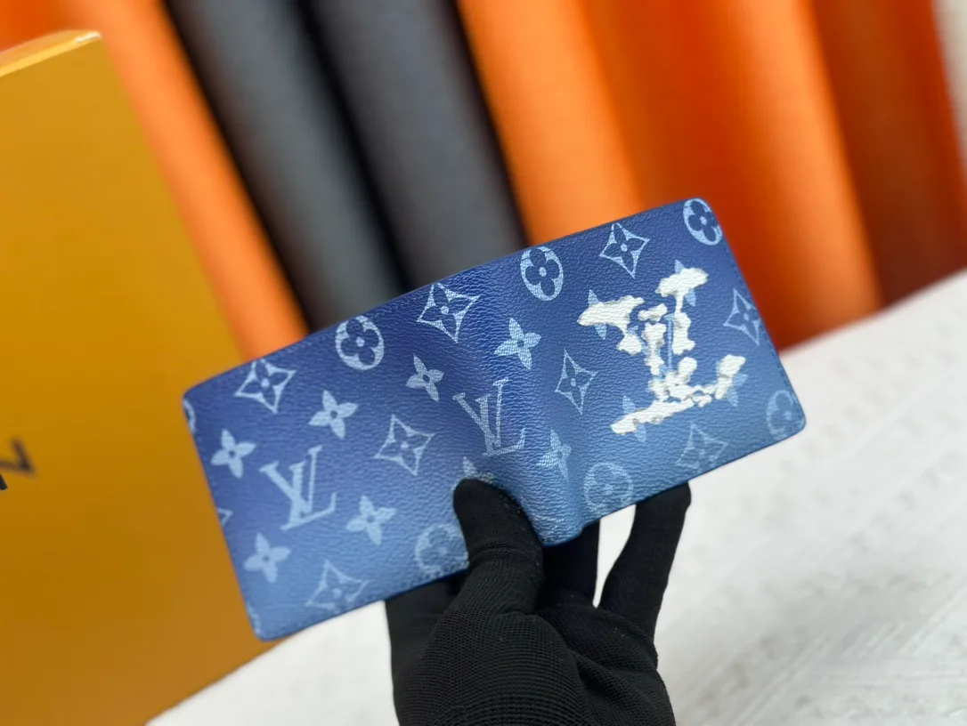Louis Vuitton Canvas Wallet in Blue · view 3