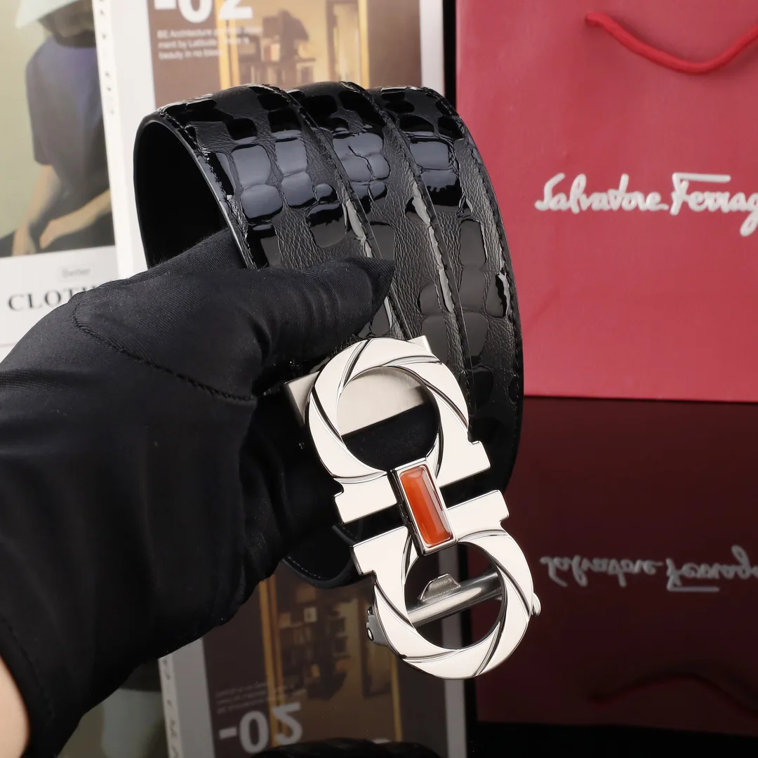 Ferragamo Belt in Black & Brown · view 1