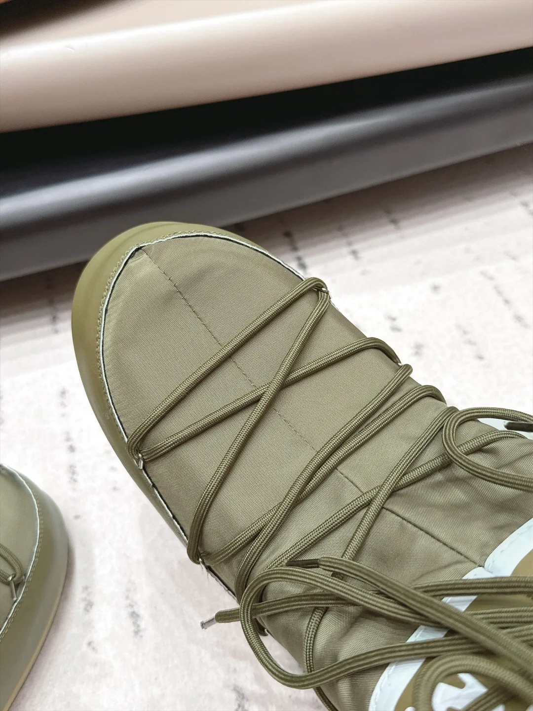 Moon Boot Quilted Boots in Green · view 6