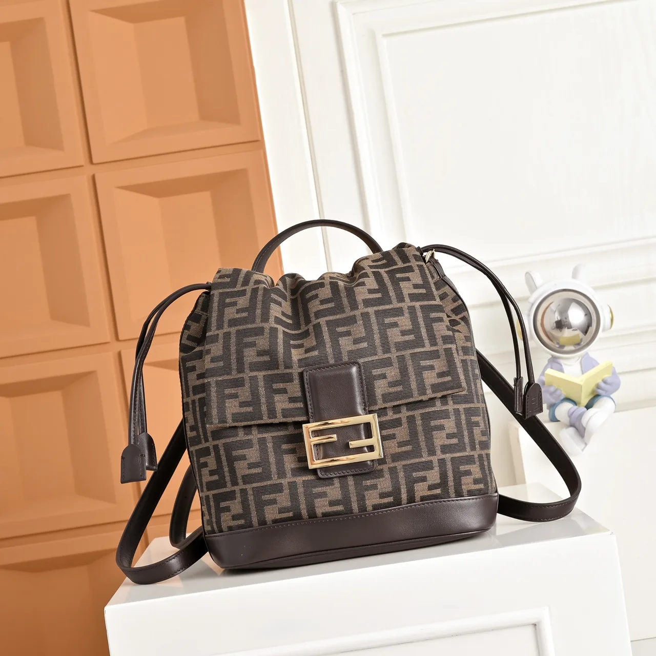 Fendi Woven Backpack in Brown · view 1