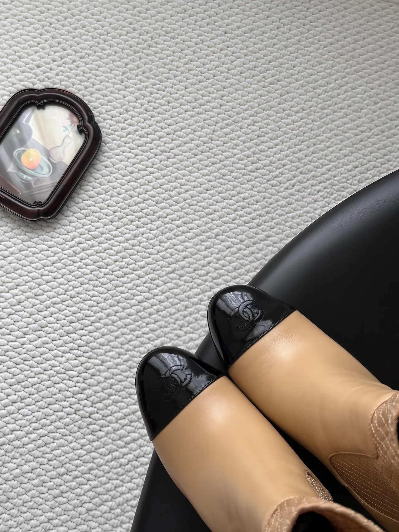 Chanel Cowhide Boots in Tan · view 6