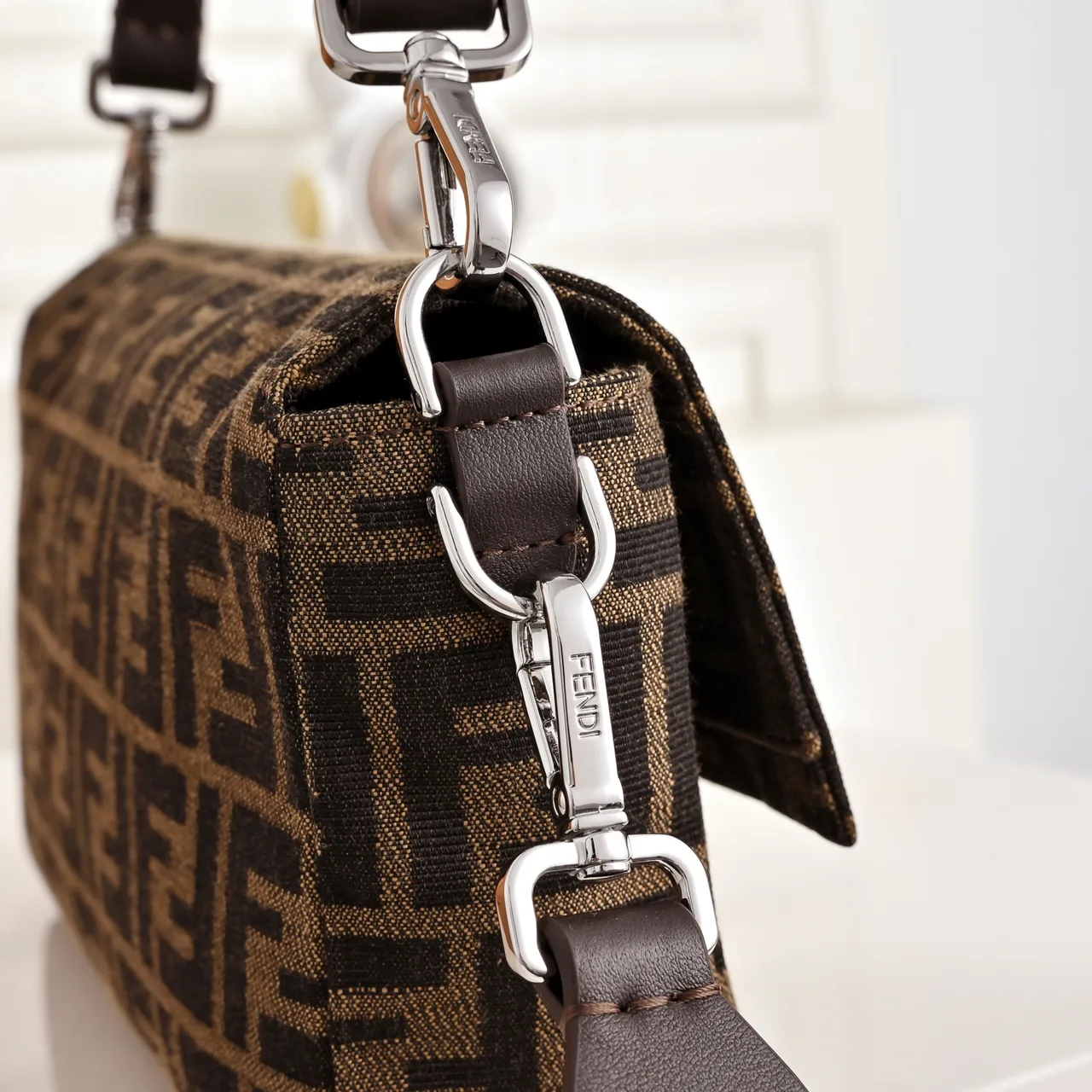 Fendi FF Monogram Baguette Bag in Brown · view 4