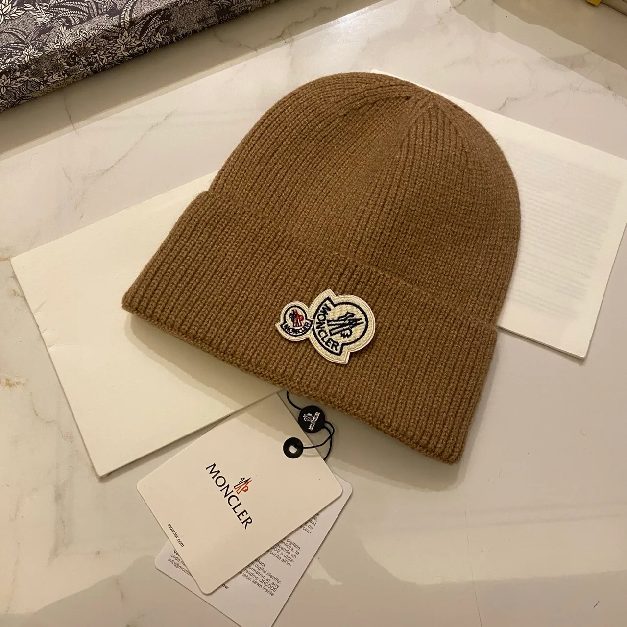 Moncler Beanie in Black & White & Grey & Beige & Brown & Blue & Pink & Burgundy & Orange & Yellow & Red · view 7