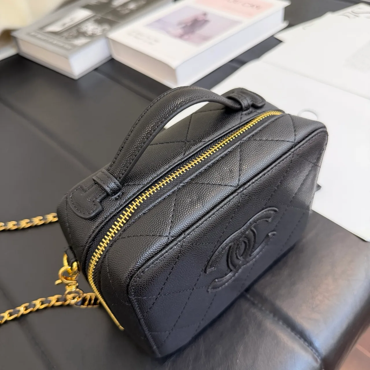 Chanel Quilted Clutch in Black · view 4
