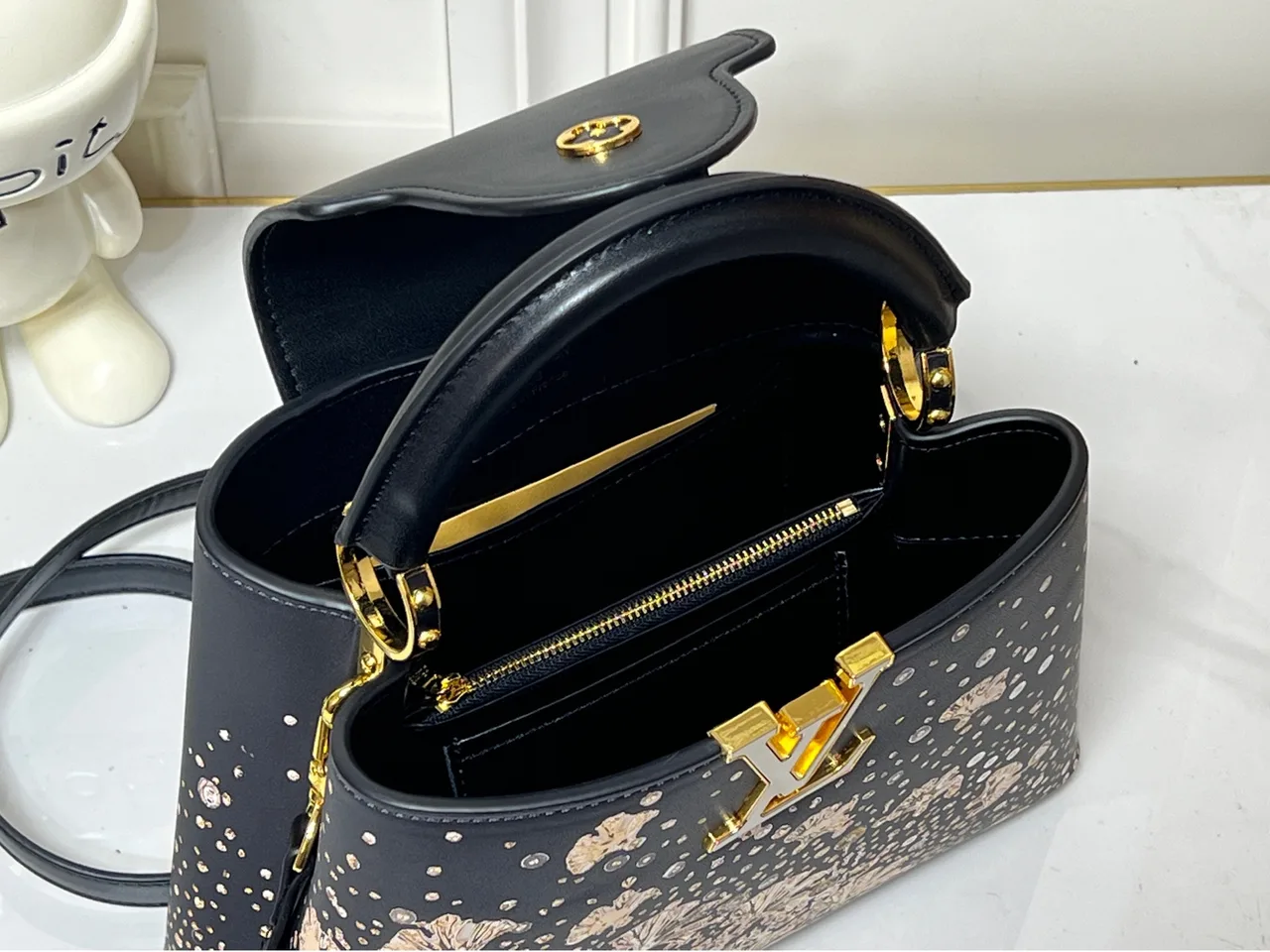 Louis Vuitton Cowhide Top-Handle Bag in Black · view 8