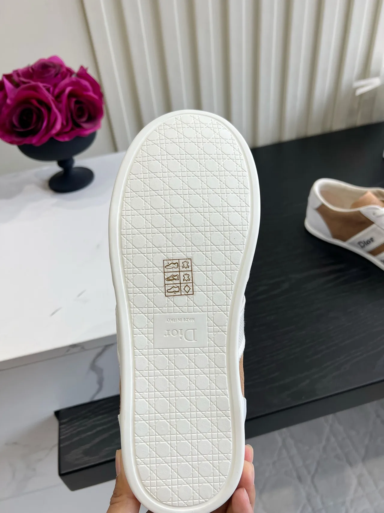 Dior Cowhide Wool Sneakers in White · view 6