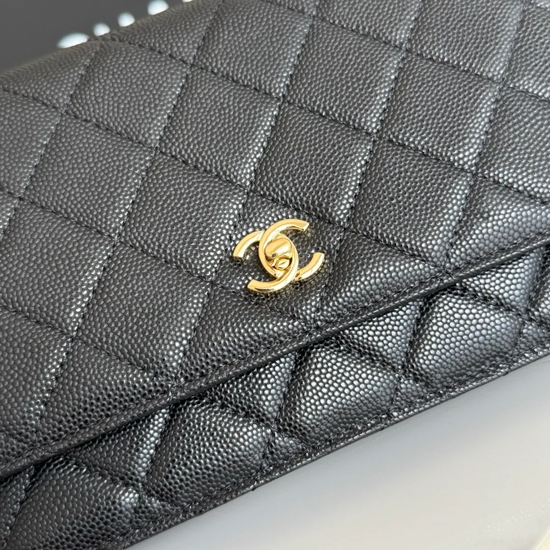 Chanel Calfskin Quilted Clutch in Black · view 6