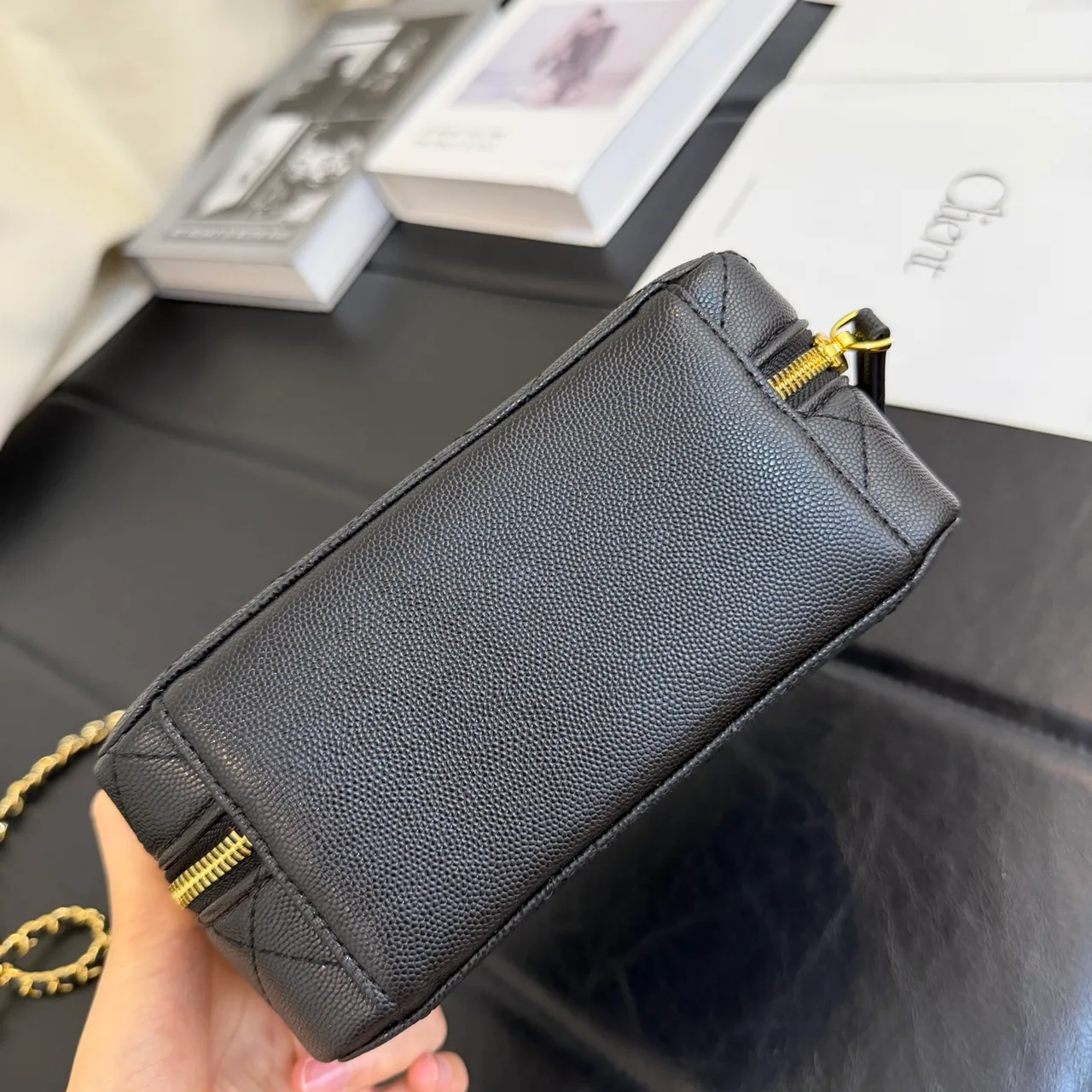 Chanel Quilted Clutch in Black · view 7