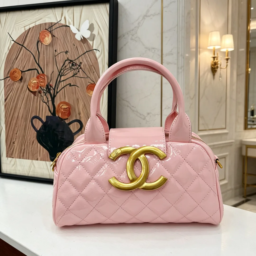 Chanel Large CC Top Handle Bag in Black / Beige / White / Brown / Red / Pink · view 6