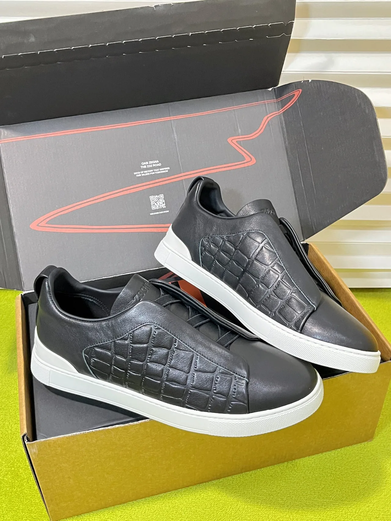 Zegna Slip-On Sneakers in Black · view 5