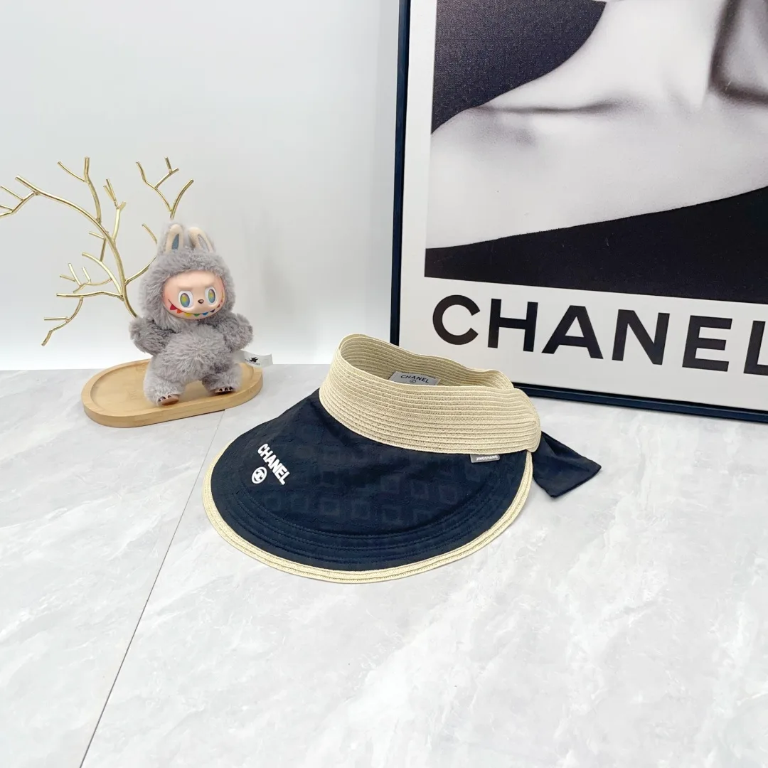 Chanel Woven Sun Visor in Black · view 1