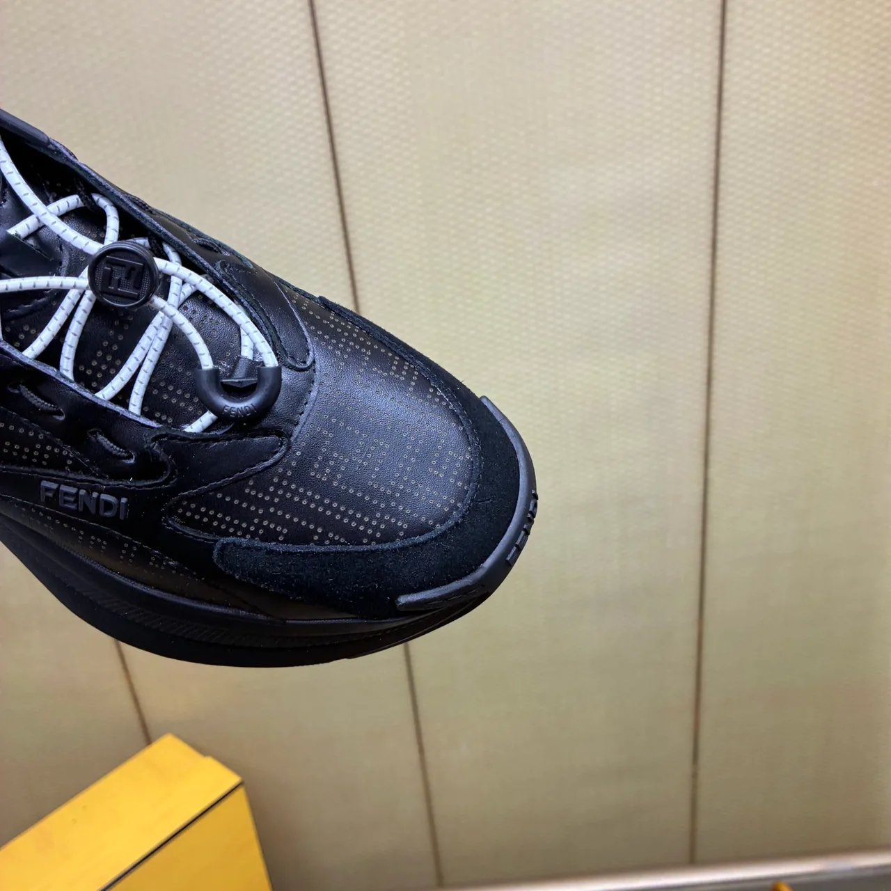 Fendi Round-Toe Sneakers in Black · view 6