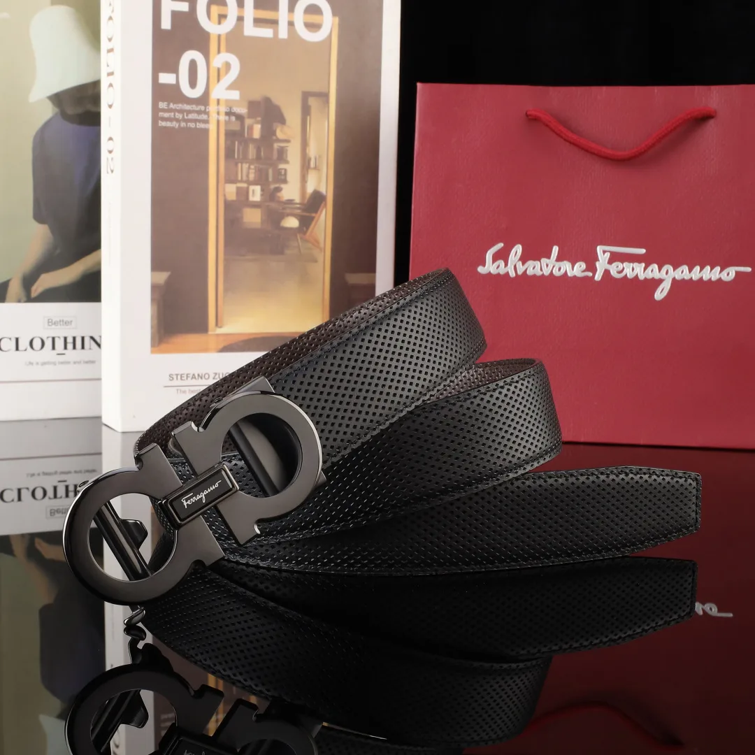 Ferragamo Gancini automatic belt in Black · view 3