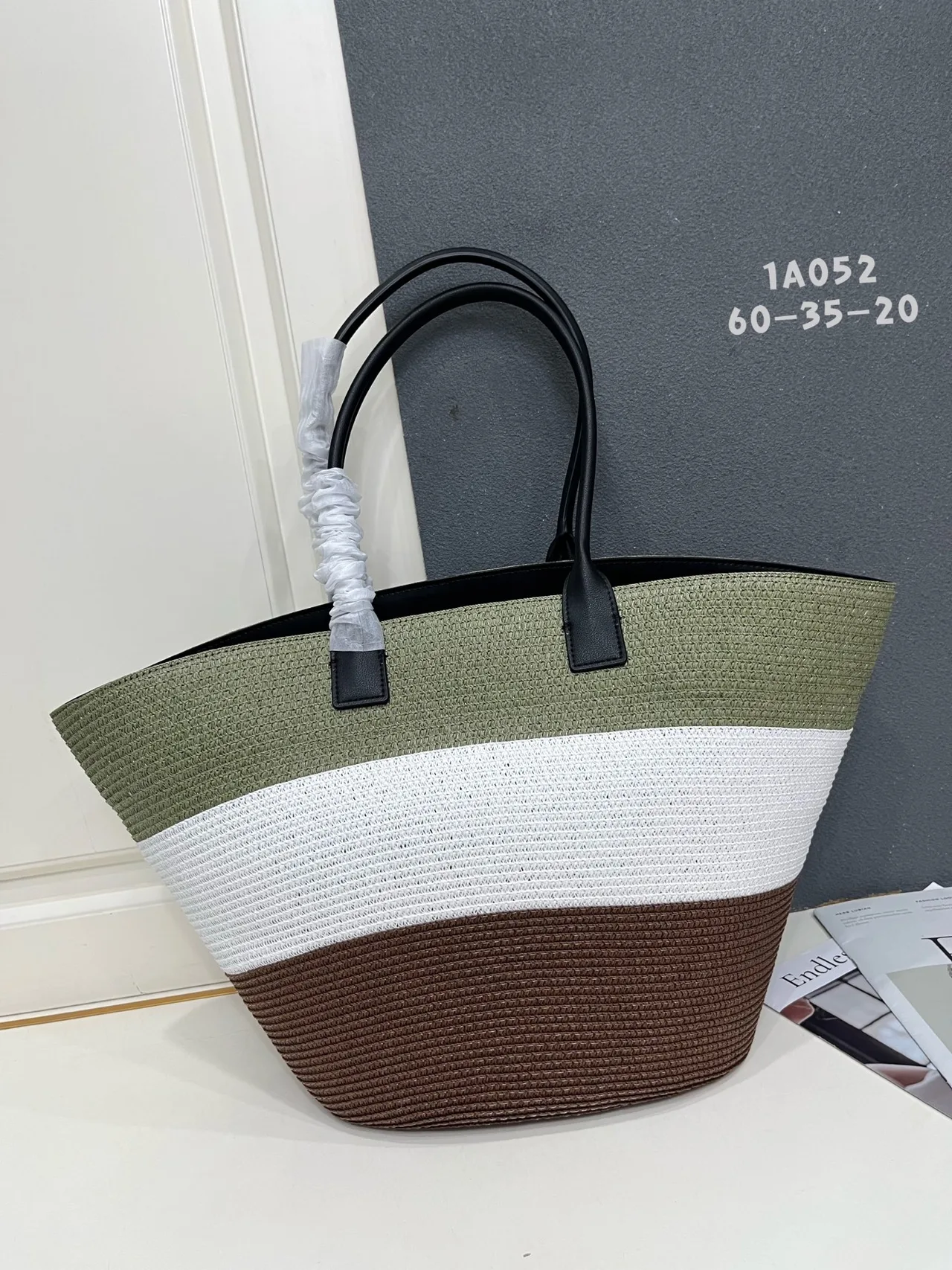 Chanel Calfskin Woven Tote in Green · view 2